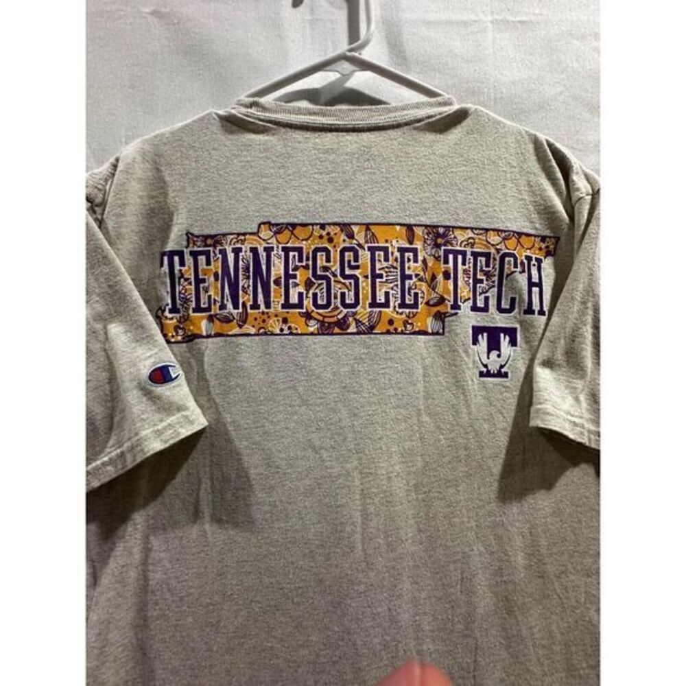 Tennessee Tech Champion T-Shirt Men's Medium Extra‎ Gray Short Sleeve - Picture 5 of 5